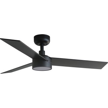 FARO 34296WT-1TW - Ventilateur de plafond à intensité variable RUDDER S LED/18W/230V 2700/4350/6000K noir/marron d. 106 cm Wi-Fi Tuya + Télécommande