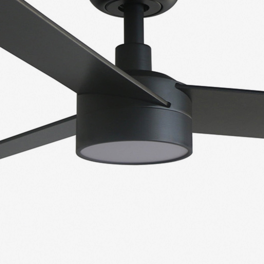 FARO 34296WT1S - Ventilateur de plafond dimmable RUDDER S à LED/18W/230V 2700/3000/4000K Ø 106 cm brun/noir Wi-Fi Tuya + télécommande