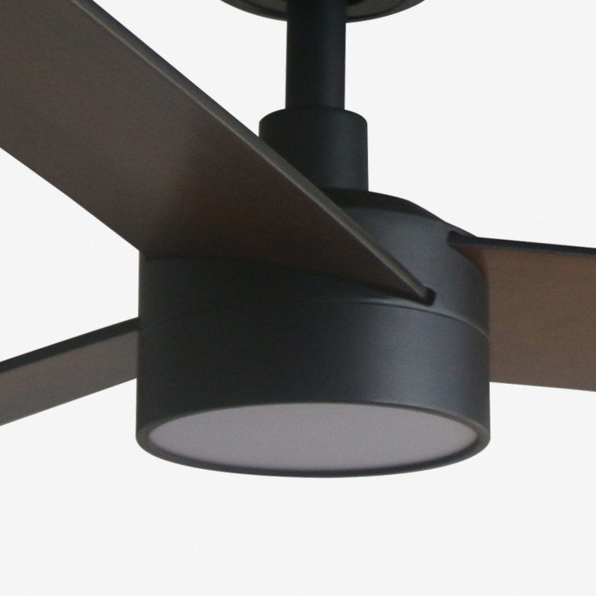 FARO 34298WT-1TW - Ventilateur de plafond à intensité variable RUDDER L LED/18W/230V 2700/4350/6000K noir d. 132 cm Wi-Fi Tuya + Télécommande