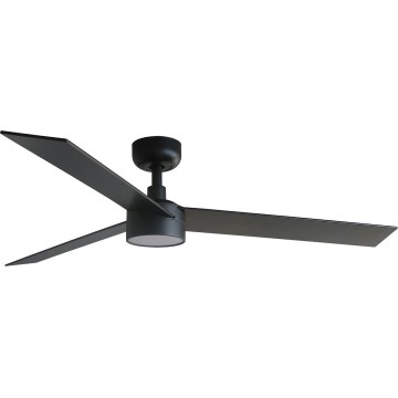 FARO 34298WT-1TW - Ventilateur de plafond à intensité variable RUDDER L LED/18W/230V 2700/4350/6000K noir d. 132 cm Wi-Fi Tuya + Télécommande