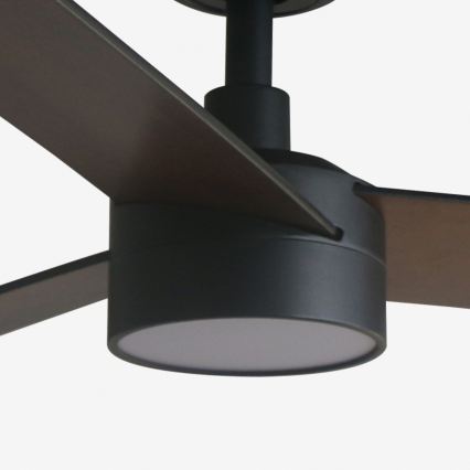 FARO 34298WT1S - LED-dimbare plafondventilator RUDDER L LED/18W/230V 2700/3000/4000K Ø 132 cm bruin/zwart Wi-Fi Tuya + afstandsbediening