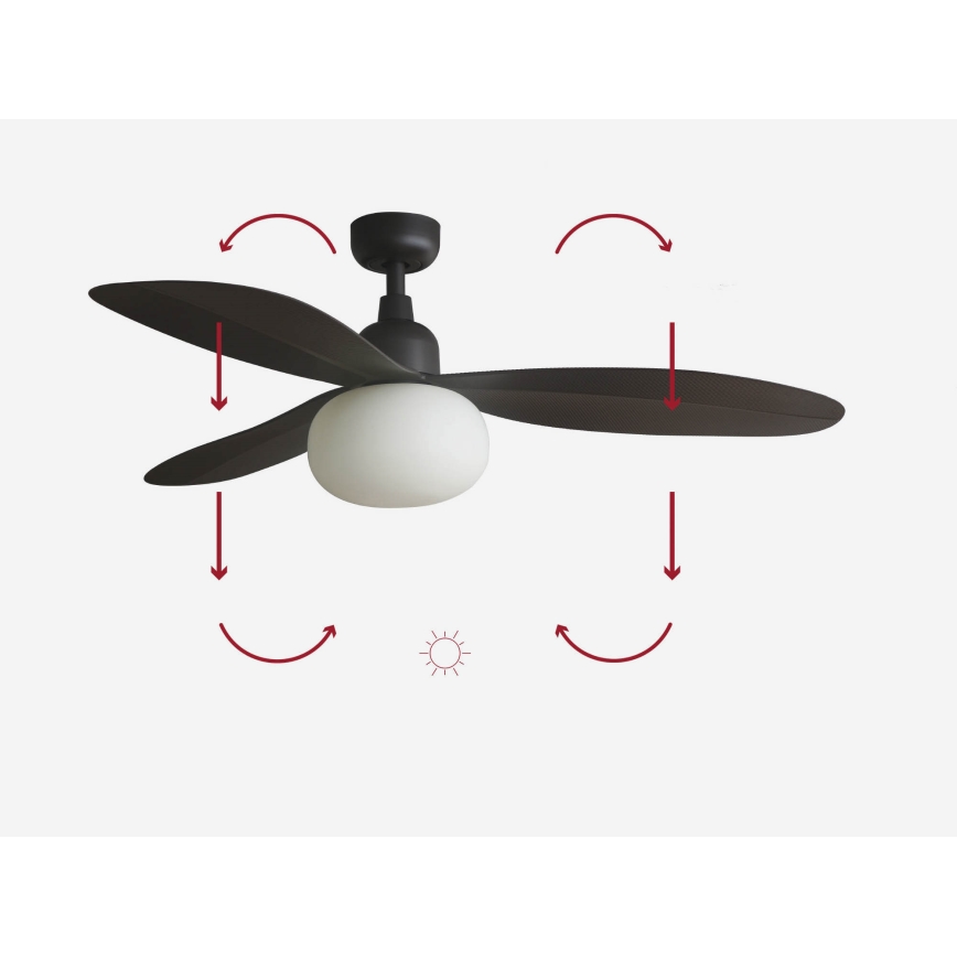 FARO 34301-11L - PALMA plafondventilator 1xE27/15W/230V bruin Ø 129 cm IP44 + afstandsbediening