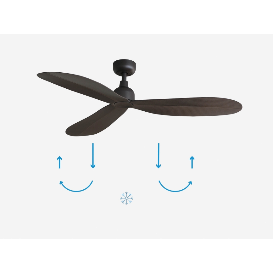FARO 34301 - Plafondventilator PALMA bruin diameter 129 cm IP44 + afstandsbediening