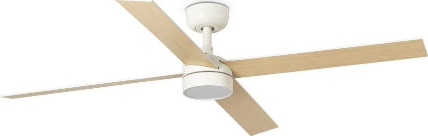 FARO 34355WT-1TW - LED dimbare plafondventilator RUDDER L LED/18W/230V 2700/4350/6000K wit/beige diameter 132 cm Wi-Fi Tuya + afstandsbediening