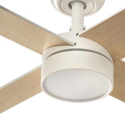 FARO 34355WT-1TW - LED dimbare plafondventilator RUDDER L LED/18W/230V 2700/4350/6000K wit/beige diameter 132 cm Wi-Fi Tuya + afstandsbediening