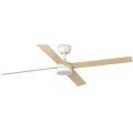 FARO 34355WT-1TW - Ventilateur de plafond à intensité variable RUDDER L LED/18W/230V 2700/4350/6000K blanc/beige d. 132 cm Wi-Fi Tuya + Télécommande