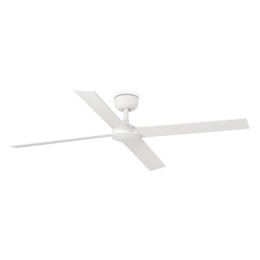 FARO 34355WT - Ventilateur de plafond RUDDER L blanc/beige d. 132 cm Wi-Fi Tuya + Télécommande
