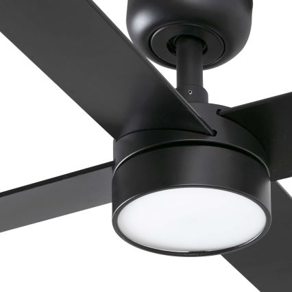 FARO 34356-1TW - LED dimbare plafondventilator RUDDER L LED/20W/230V zwart/bruin diameter 132 cm + afstandsbediening