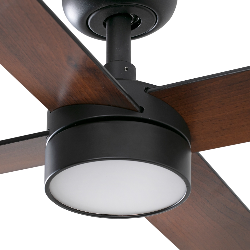 FARO 34356-1TW - LED dimbare plafondventilator RUDDER L LED/20W/230V zwart/bruin diameter 132 cm + afstandsbediening