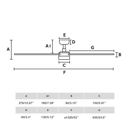 FARO 34356-1TW - LED dimbare plafondventilator RUDDER L LED/20W/230V zwart/bruin diameter 132 cm + afstandsbediening