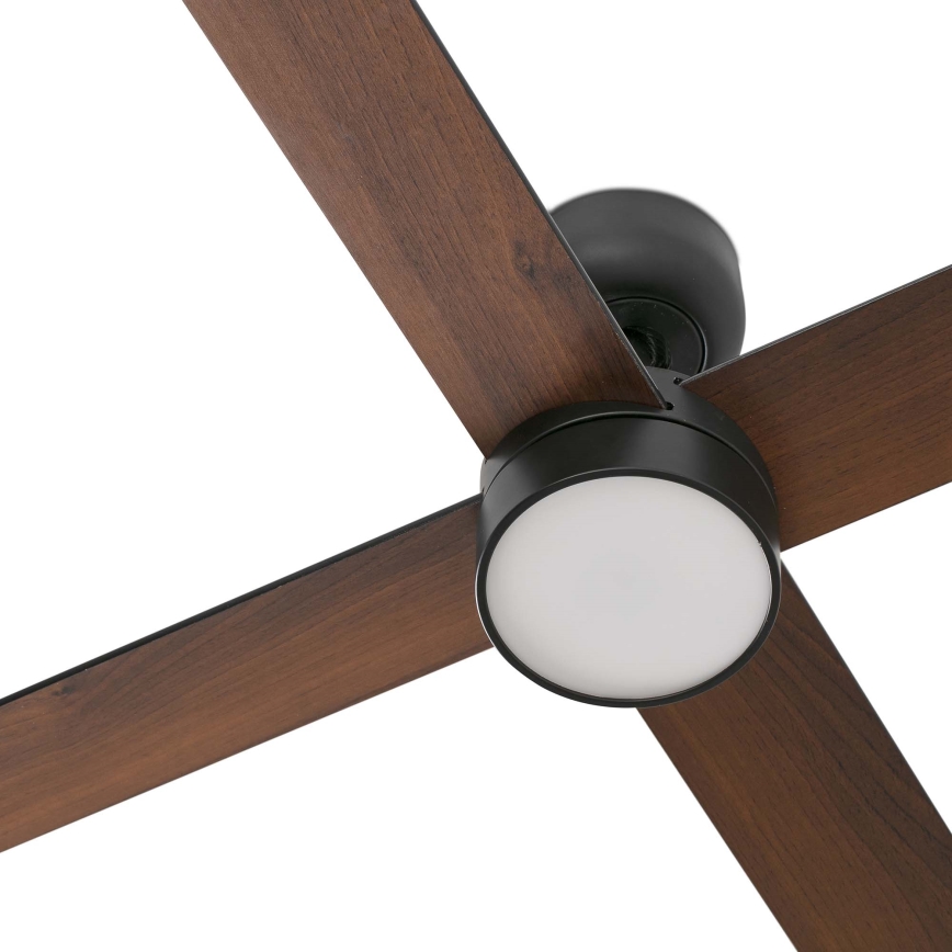 FARO 34356-1TW - Ventilateur de plafond à intensité variable RUDDER L LED/20W/230V noir/marron d. 132 cm + Télécommande