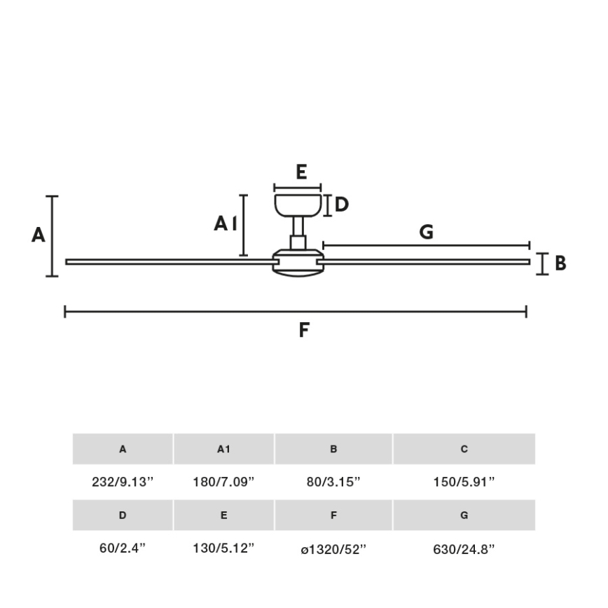 FARO 34356 - Plafondventilator RUDDER L bruin/zwart diameter 132 cm + afstandsbediening