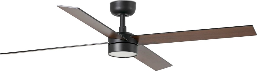 FARO 34356WT-1TW - LED dimbare plafondventilator RUDDER L LED/18W/230V 2700/4350/6000K bruin/zwart diameter 132 cm Wi-Fi Tuya + afstandsbediening