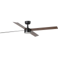 FARO 34356WT-1TW - Ventilateur de plafond à intensité variable RUDDER L LED/18W/230V 2700/4350/6000K marron/noir d. 132 cm Wi-Fi Tuya + Télécommande