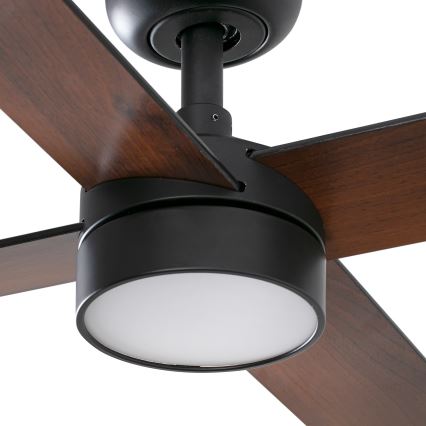 FARO 34356WT1S - Ventilateur de plafond LED à intensité variable RUDDER L LED/18W/230V 2700/3000/4000K Ø 132 cm marron/noir Wi-Fi Tuya + télécommande