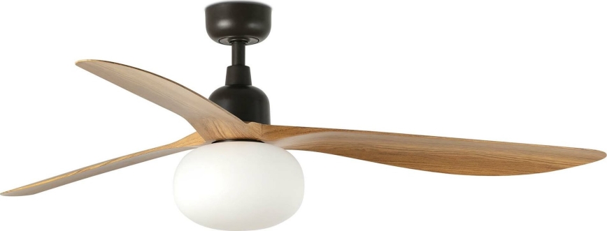 FARO 34360WT-11L - Plafondventilator OUTWOOD L 1xE27/15W/230V bruin/zwart diameter 150 cm Wi-Fi Tuya IP44 + afstandsbediening