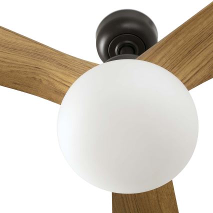 FARO 34360WT-11L - Plafondventilator OUTWOOD L 1xE27/15W/230V bruin/zwart diameter 150 cm Wi-Fi Tuya IP44 + afstandsbediening