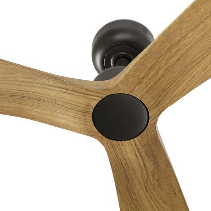 FARO 34360WT - Ventilateur de plafond OUTWOOD L marron/noir Ø 150 cm Wi-Fi Tuya IP44 + télécommande