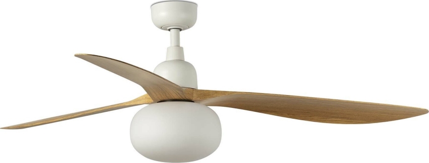 FARO 34361WT-11L - Plafondventilator OUTWOOD L 1xE27/15W/230V bruin/wit diameter 150 cm Wi-Fi Tuya IP44 + afstandsbediening