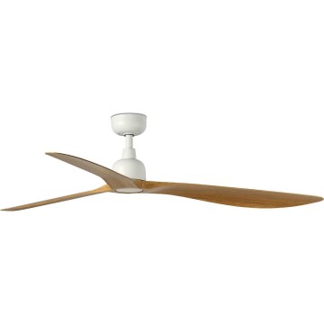 FARO 34361WT - Ventilateur de plafond OUTWOOD L marron/blanc, diamètre 150 cm Wi-Fi Tuya IP44 + télécommande