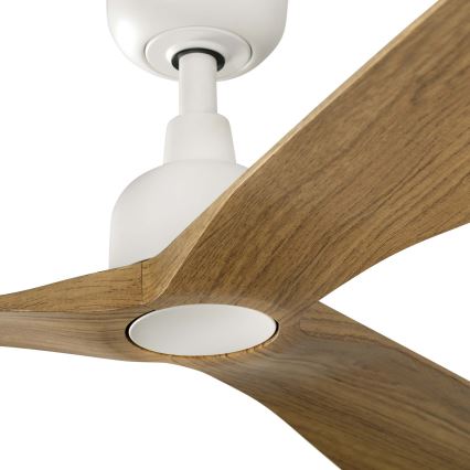 FARO 34361WT - Ventilateur de plafond OUTWOOD L marron/blanc, diamètre 150 cm Wi-Fi Tuya IP44 + télécommande