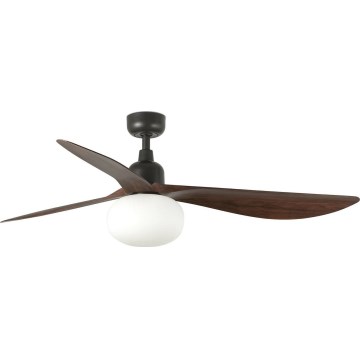 FARO 34362WT-11L - Plafondventilator OUTWOOD L 1xE27/15W/230V bruin/zwart diameter 150 cm Wi-Fi Tuya IP44 + afstandsbediening