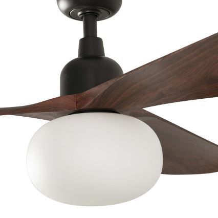 FARO 34362WT-11L - Plafondventilator OUTWOOD L 1xE27/15W/230V bruin/zwart diameter 150 cm Wi-Fi Tuya IP44 + afstandsbediening