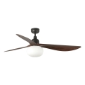 FARO 34362WT-11L - Ventilateur de plafond OUTWOOD L 1xE27/15W/230V marron/noir Ø150 cm Wi-Fi Tuya IP44 + télécommande