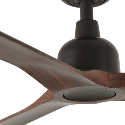 FARO 34362WT - Ventilateur de plafond OUTWOOD L marron/noir, diamètre 150 cm Wi-Fi Tuya IP44 + télécommande