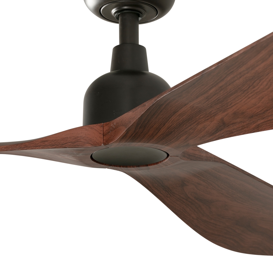 FARO 34362WT - Ventilateur de plafond OUTWOOD L marron/noir, diamètre 150 cm Wi-Fi Tuya IP44 + télécommande