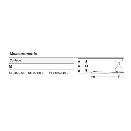 FARO 34371 - Plafondventilator MARINE M Ø 125 cm bruin/zwart IP44 + afstandsbediening