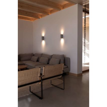 FARO 40540 - Applique murale SOLE 2xGU10/8W/230V gris arrondi