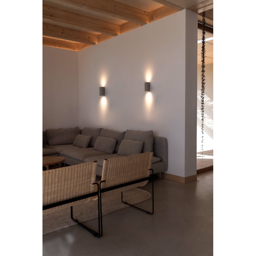 FARO 40540 - Applique murale SOLE 2xGU10/8W/230V gris arrondi