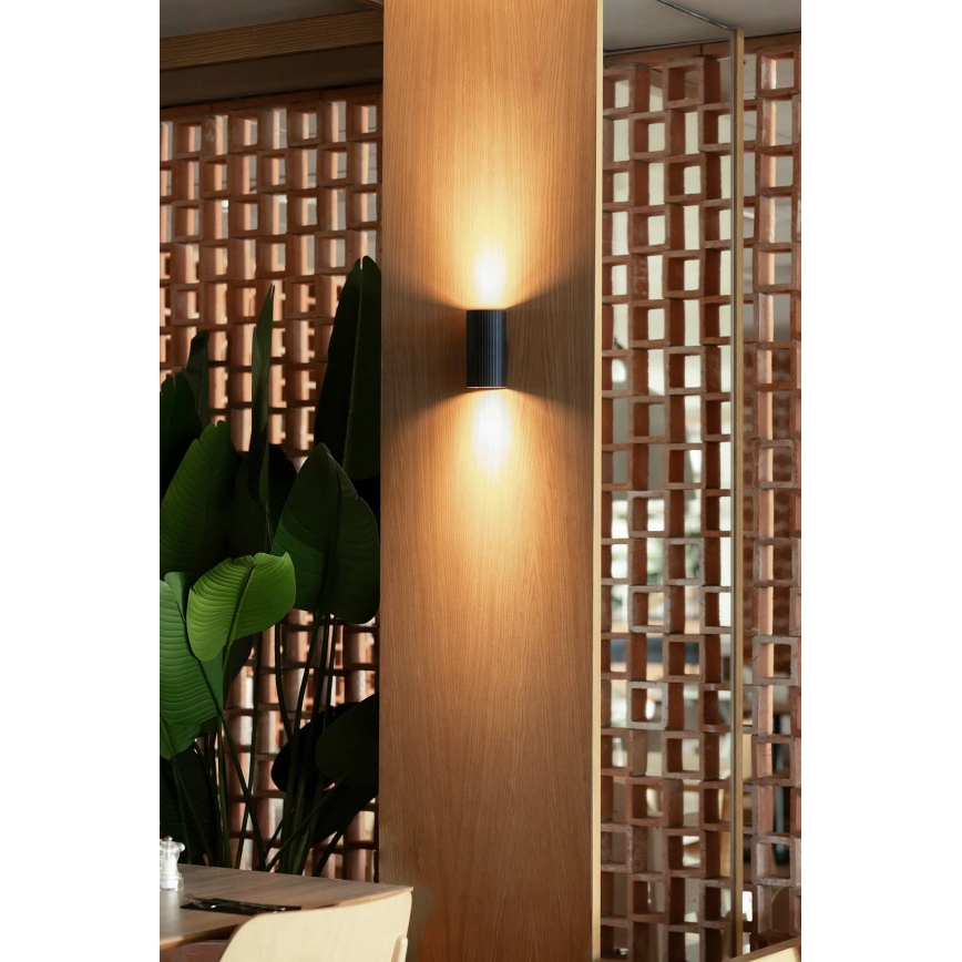 FARO 40543 - Wandlamp SOLE 2xGU10/8W/230V zwart gegolfd rond
