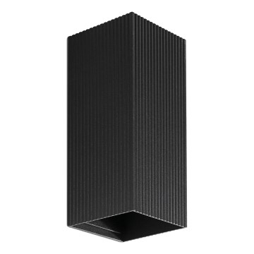 FARO 40566 - Applique murale SOLE 2xGU10/8W/230V noir ondulé carré
