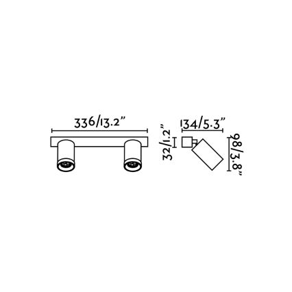 FARO 43742 - Wandspot STAN 2xGU10/8W/230V wit