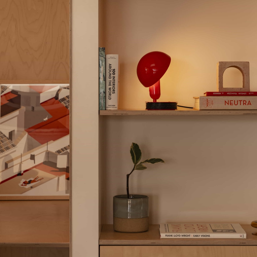 FARO 56103 - Tafellamp met klem 2in1 BELA 1xE27/15W/230V rood
