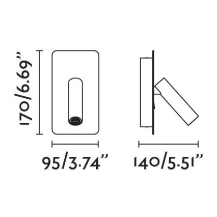 FARO 62117 - Spot mural SUAU LED/3W/230V USB blanc