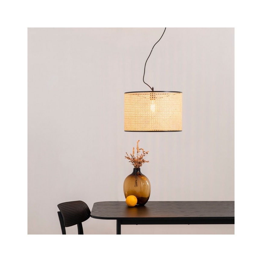 FARO 64314-48 - Hanglamp aan een koord MAMBO 1xE27/15W/230V rotan/zwart
