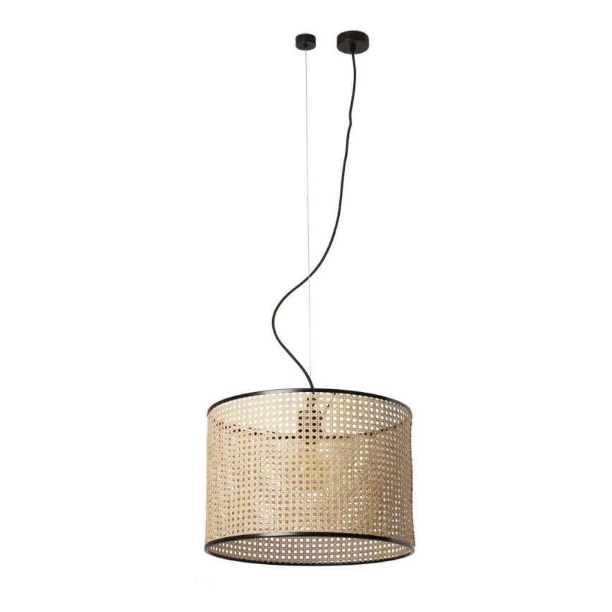 FARO 64314-49 - Hanglamp aan een koord MAMBO 1xE27/15W/230V d. 45 cm rotan/zwart