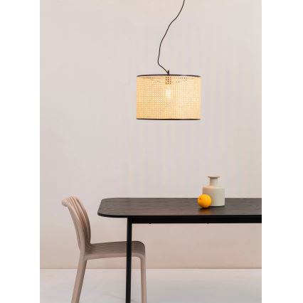 FARO 64314-49 - Hanglamp aan een koord MAMBO 1xE27/15W/230V d. 45 cm rotan/zwart