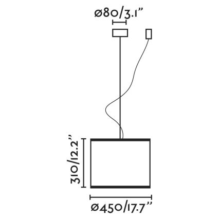 FARO 64314-49 - Hanglamp aan een koord MAMBO 1xE27/15W/230V d. 45 cm rotan/zwart