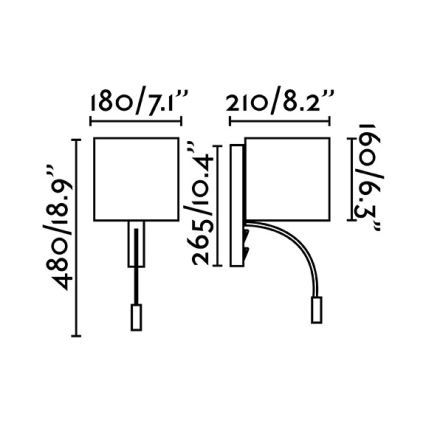 Faro 64323 - Applique murale LED 1xE27/3W/+ LED/3W/230V