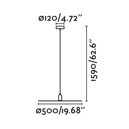 FARO 68145 - Suspension avec fil PLAT 1xE27/60W/230V