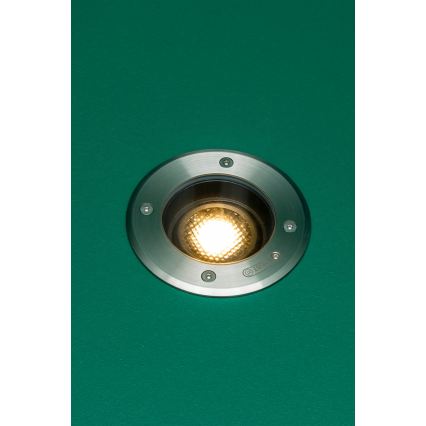 FARO 70310 - Luminaire encastré extérieur GEISER 1x GU10/8W/230V IK08 IP67 acier inoxydable
