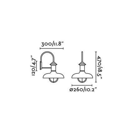 FARO 71140 - Buiten wandlamp ESTORIL 1xE27/60W/230V