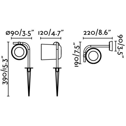 FARO 71546 - Buiten wandverlichting FLOW 1xGU10/8W/230V IP65