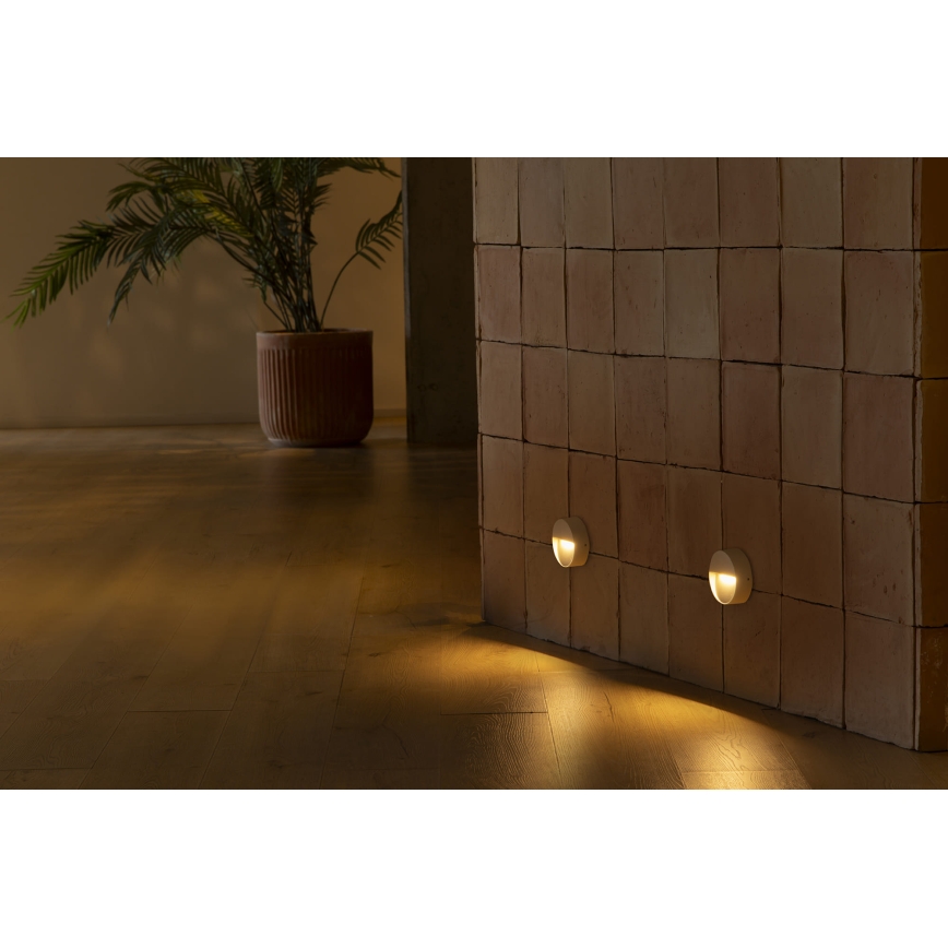 FARO 71961 - Luminaire d'escalier LED DUNE LED/3W/230V 2200/2700/3200/4000K IP65 blanc rond