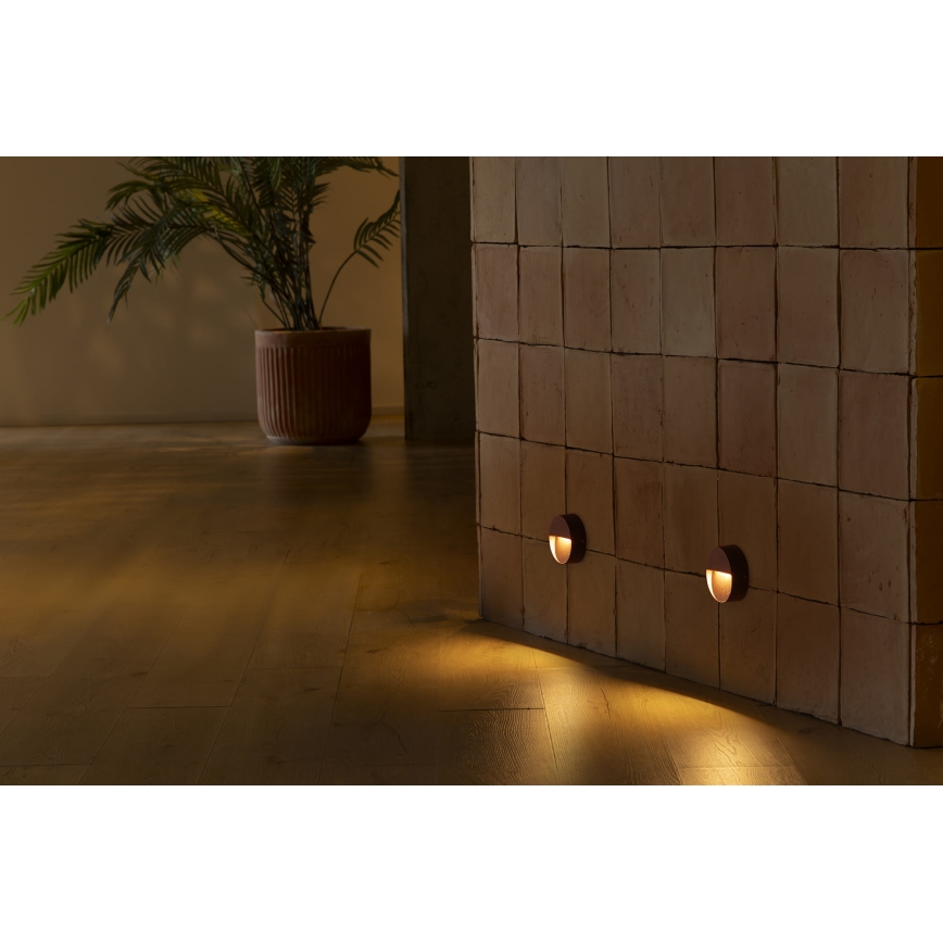 FARO 71962 - LED traparmatuur DUNE LED/3W/230V 2200/2700/3200/4000K IP65 bruin rond