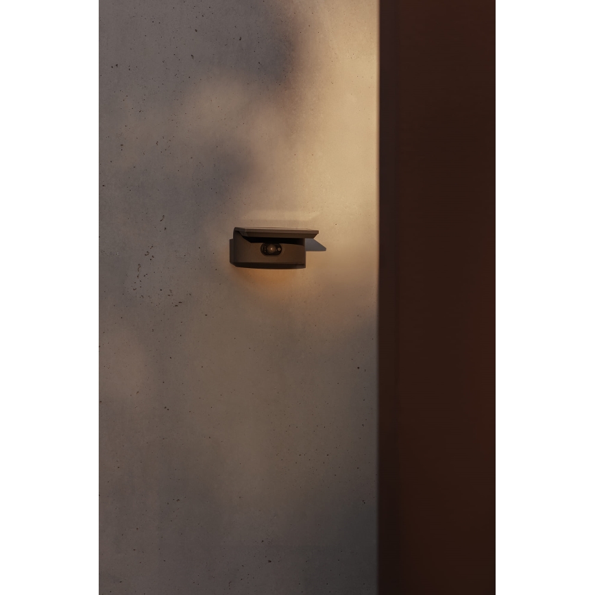 FARO 74456 - LED zonne-wandlamp met sensor LUMA LED/5W/3,7/230V IP65 antraciet